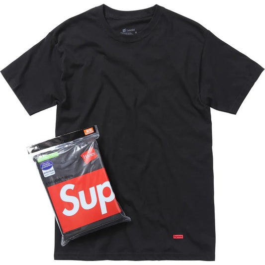 Supreme Hanes Tagless Tees (3 Pack) Black - New W/ Tags