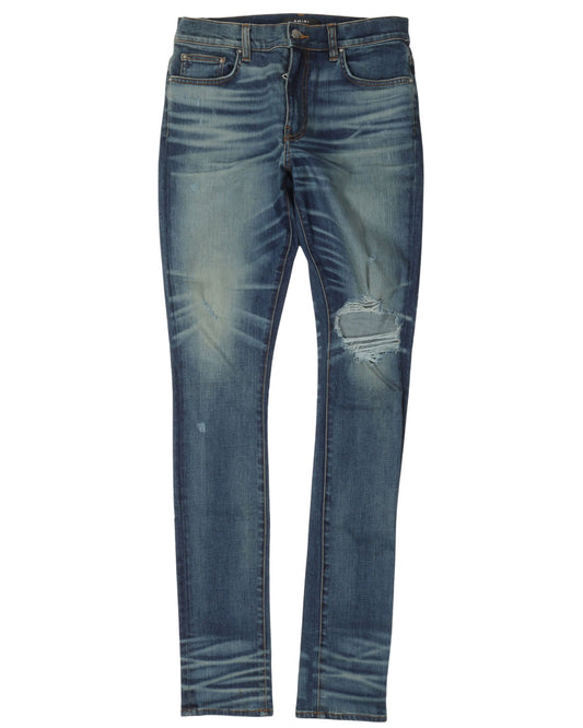 Amiri Knee Rip Sand Fade Knee Rip Jeans - Like New