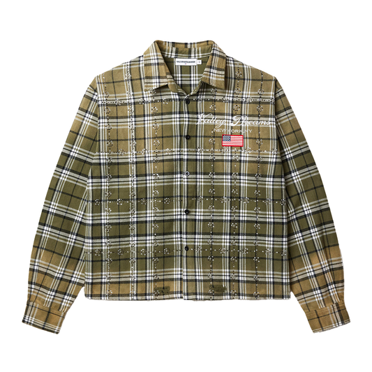 Vale Green Haze Crystal Flannel - Like New