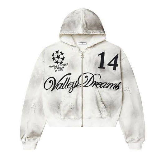 Vale Forever Oreo 14 White Zip Up Hoodie