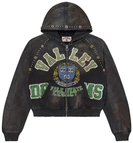 Vale Forever Black Gem Zip Up Hoodie