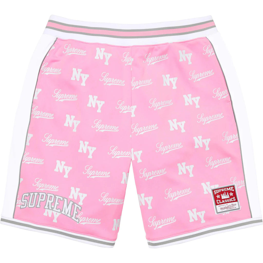 Supreme Mitchell & Ness Monogram Basketball Short Pink - new with tags