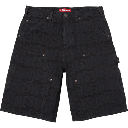 Supreme Repeat Jacquard Double Knee Denim Short Black - new with tags