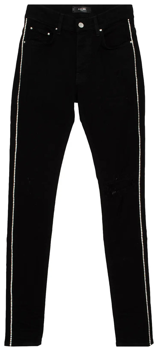 Amiri Mx-1 Crystal Track Black Jeans - Used/Worn