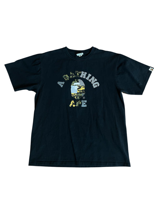 BAPE 1st Camo Crazy College Tee Black - Used/Worn