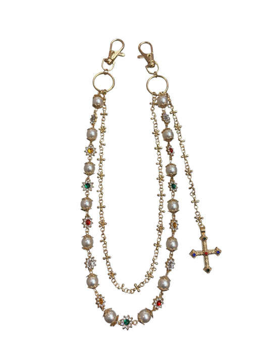 Stars gemstone gold wallet chain