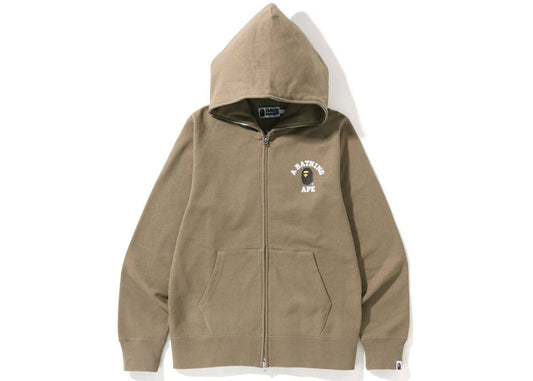 BAPE College One Point Online Exclusive Full Zip Hoodie Beige - Damaged