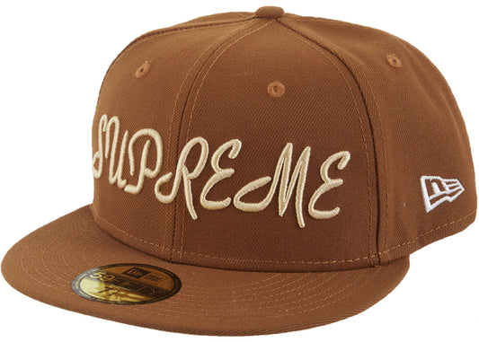 Supreme Script New Era Light Brown size 7 1/4 - Like New
