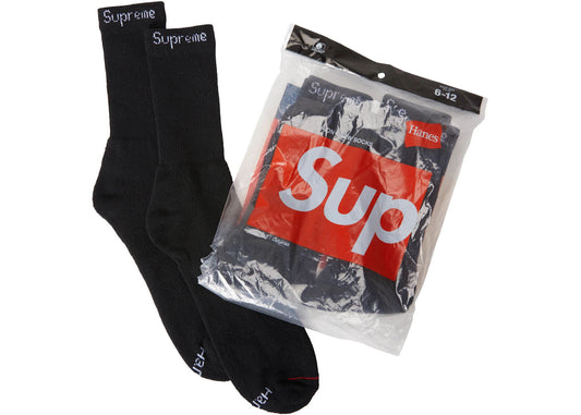 Supreme Hanes Socks Single Pairs Black