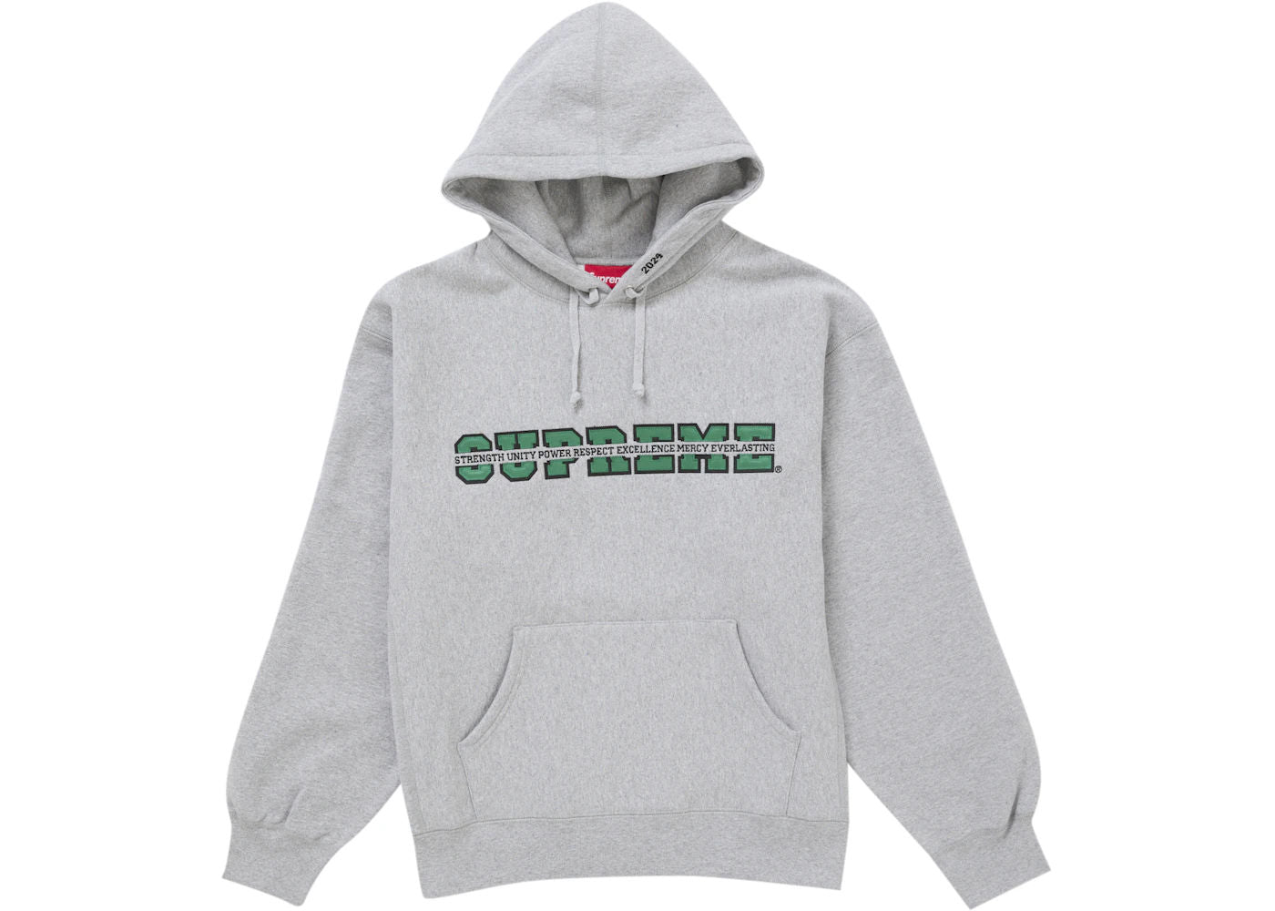 Supreme Collegiate Acronym Hooded Sweatshirt Heather Grey