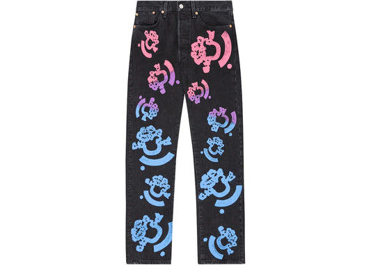 Denim Tears Bstroy Tears 501 Jean Washed Black - Used/Worn