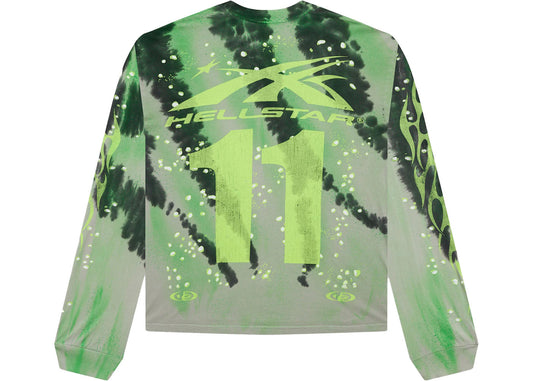 Hellstar Tye-Dye Moto Longsleeve Green