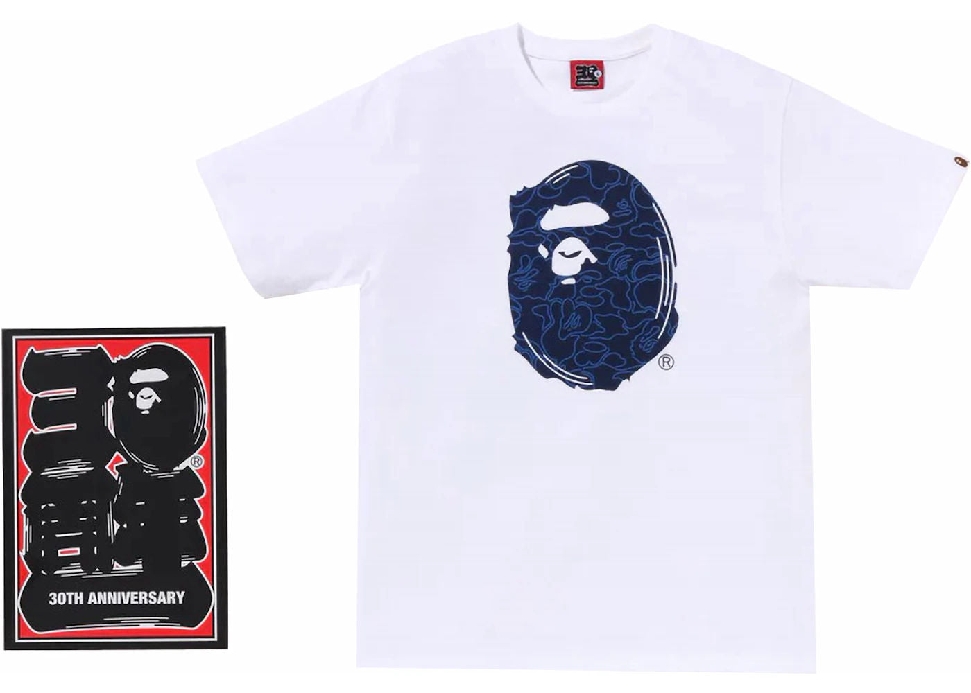 BAPE 30th Anniversary I Tee White/Navy