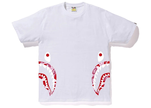 BAPE ABC Side Shark Tee White/Pink