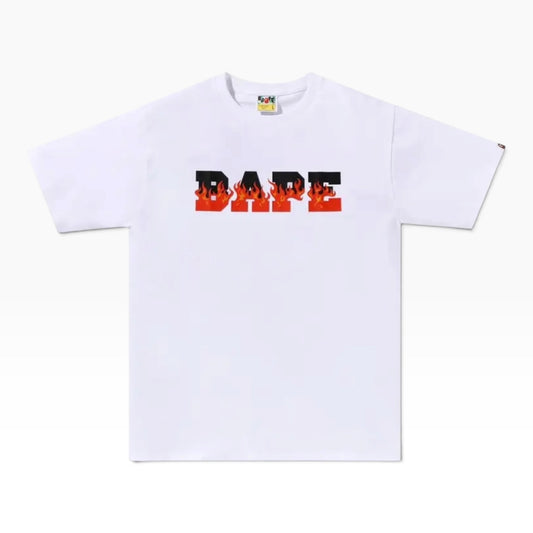 Bape Flame Logo Tee White/Red
