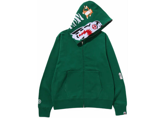 BAPE Tiger Full Zip Hoodie (FW23) Green - new with tags