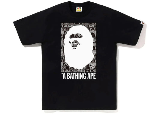 BAPE Lux Sport Pattern Box Ape Head Tee Black