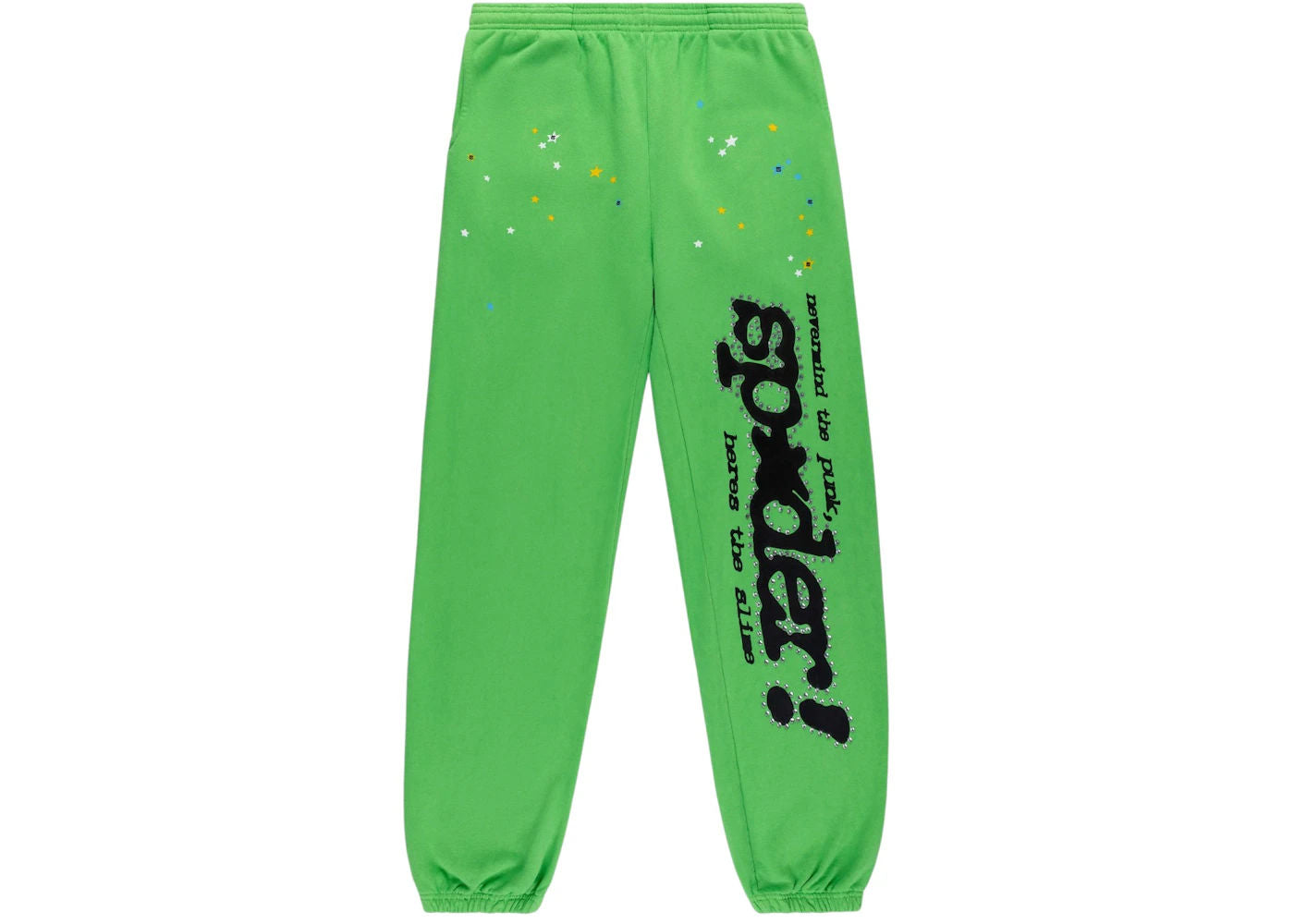 Sp5der Punk V2 Rhinestone Sweatpant Bright Green