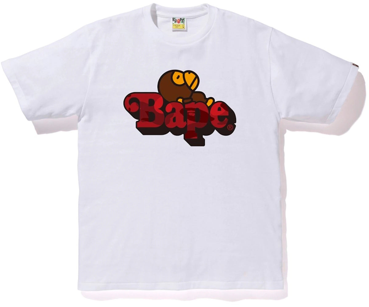 BAPE Color Camo Milo On Bape Tee White/Red