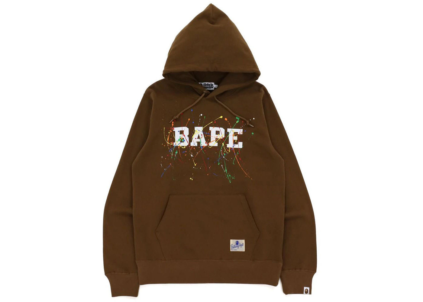 BAPE Paint Splatter Pullover Hoodie Brown - Used/Worn