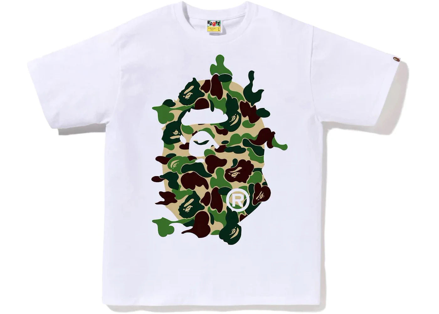 BAPE ABC Camo Rebuild Big Ape Head Tee White/Green
