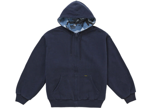 Supreme Reversible Work Zip Up Hooded Sweatshirt Navy - Like New