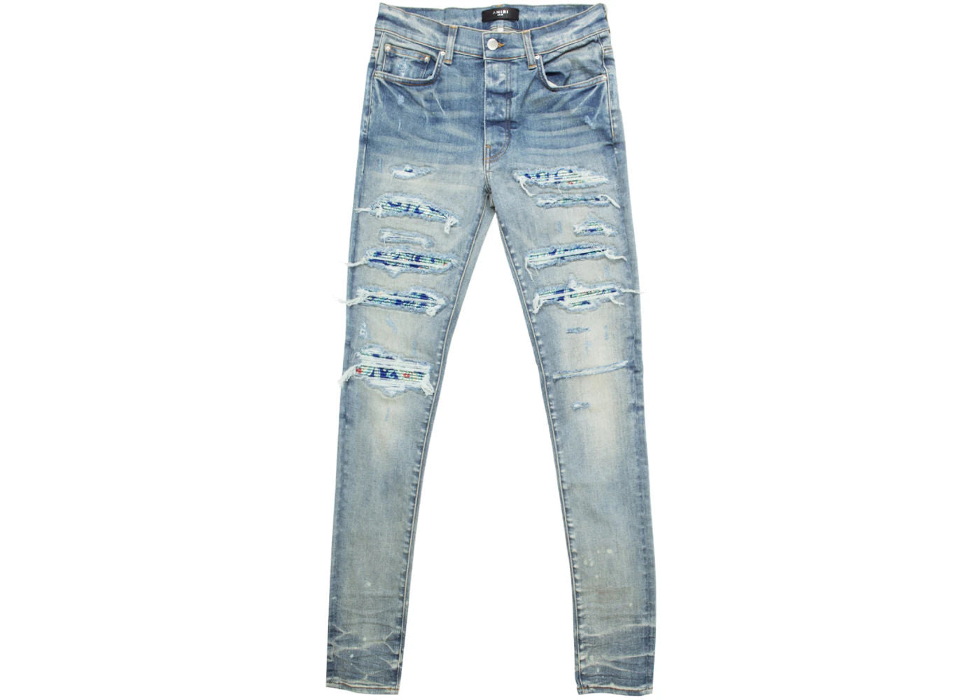 AMIRI Silk PJ Thrasher Jeans Blue - Used/Worn
