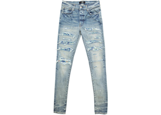 AMIRI Silk PJ Thrasher Jeans Blue - Used/Worn