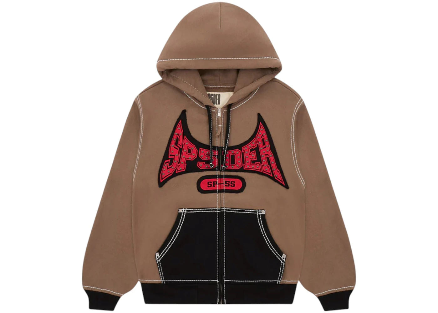 Sp5der T&F Zip Hoodie Brown