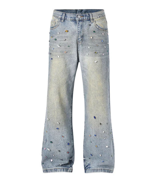 undevloped azul colored gem stone denim