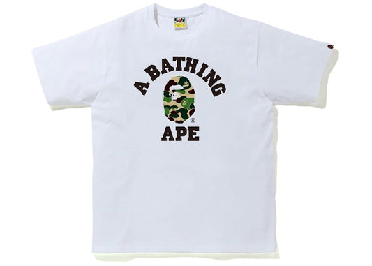 BAPE ABC Camo College Tee White/Green - New W/ Tags
