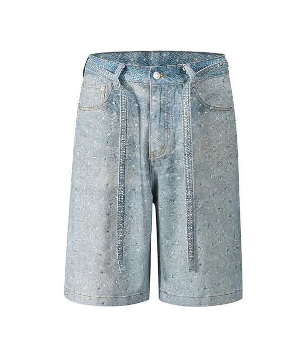 undeveloped rhinestone blue jean shorts