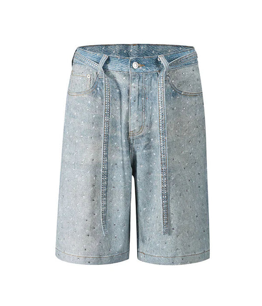 undeveloped rhinestone blue jean shorts