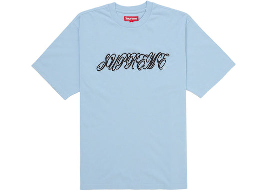 Supreme Raised Script S/S Top Light Blue