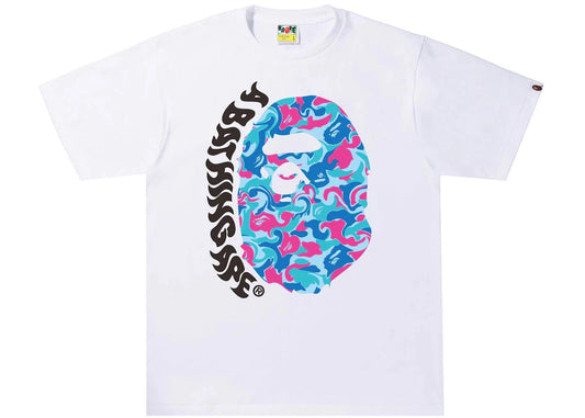 BAPE Marble Camo Ape Head Tee White - new with tags