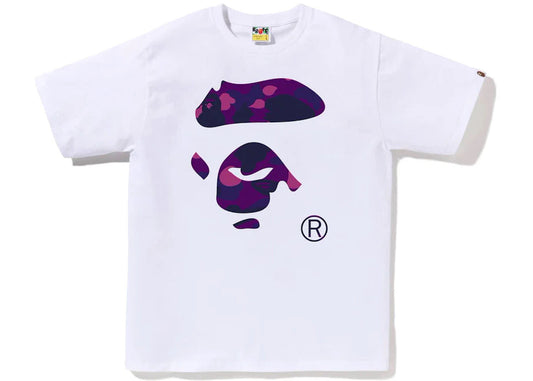 BAPE Color Camo Ape Face Tee White/Purple - new with tags