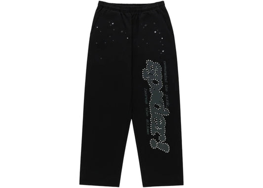 Sp5der Rhinestone Punk V2 Sweatpant Black - Used/Worn