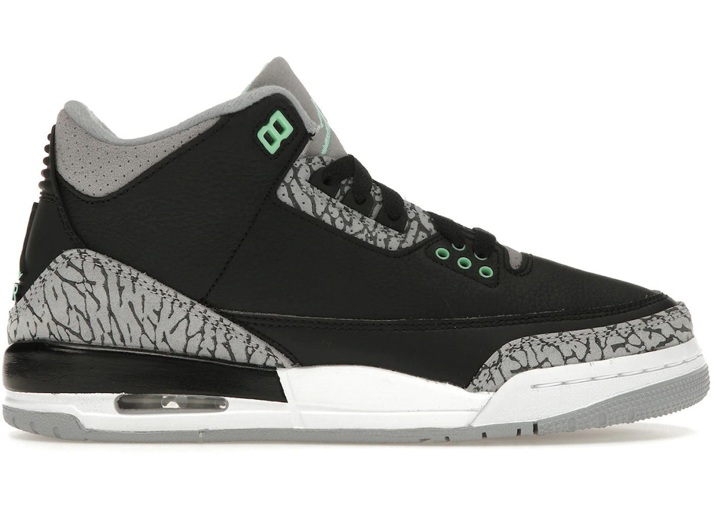 Jordan 3 Retro Green Glow (GS) size 4.5 - Used / rep box