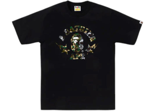 BAPE 1st Camo Crazy Sta College Tee Black